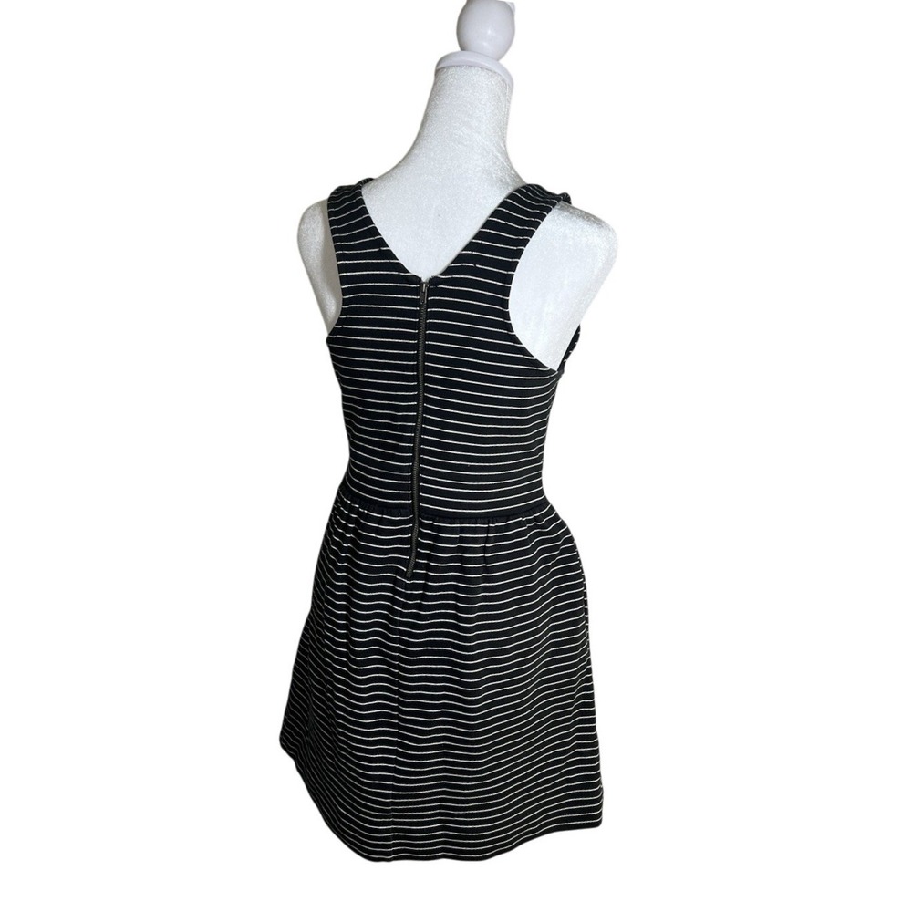 Madewell Pierside Black & White Striped Mini Dress Size S Minimalism Bad Romance - Picture 5 of 8